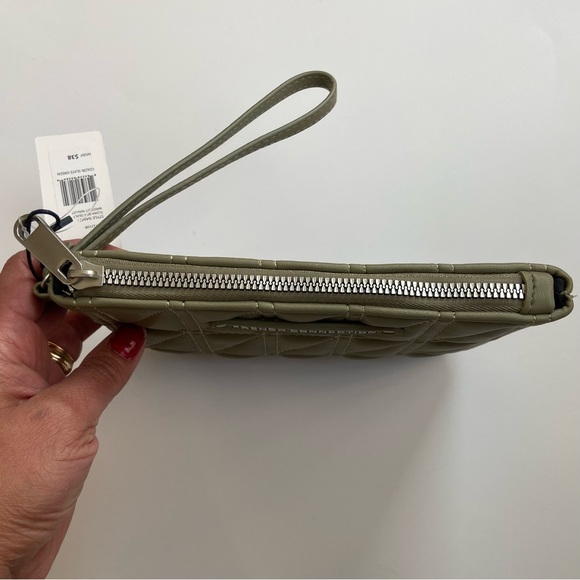 French Connection Flora Box Quilt Wristlet Wallet , Color : Slate Green - Picture 3 of 10